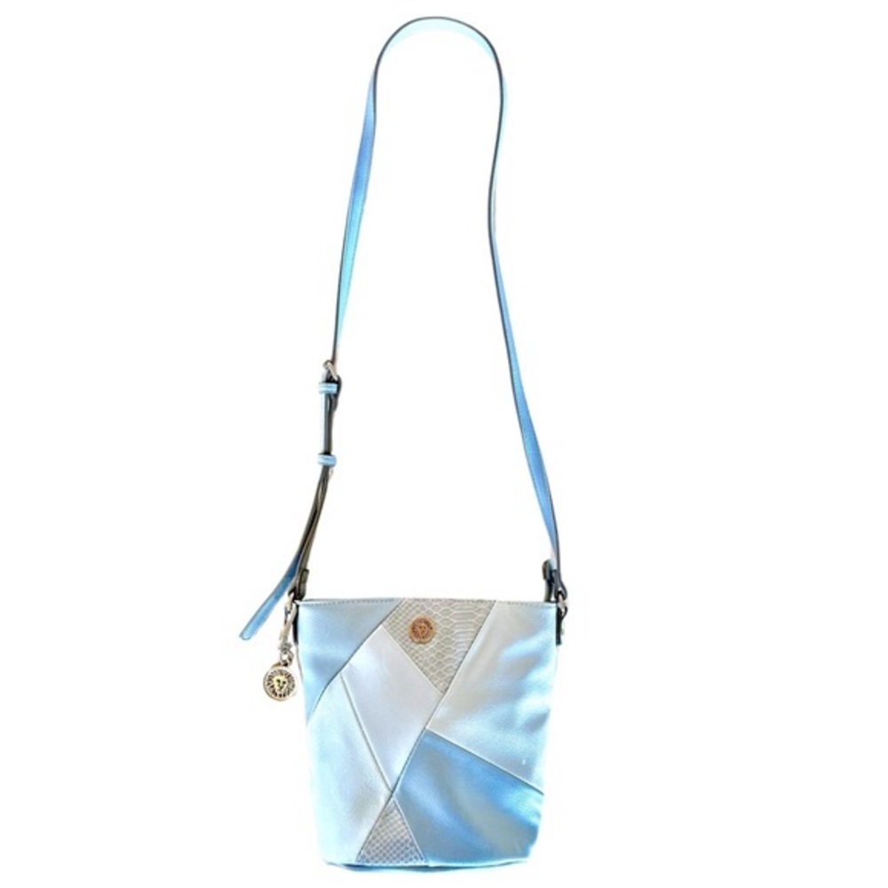 Anne Klein Blue Crossbody Bag Purse Faux Leather EUC